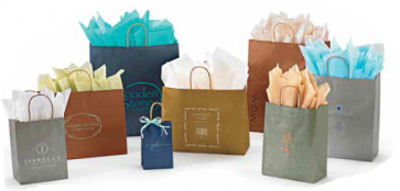 MetallicTints on Kraft Shopping Bags