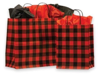 Red Buffalo Plaid Paper Bags